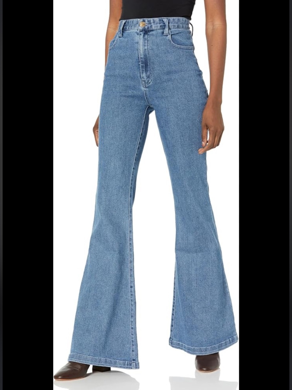 Show Me Your MuMu Medium Blue High-Rise Wide Leg Flare Jeans